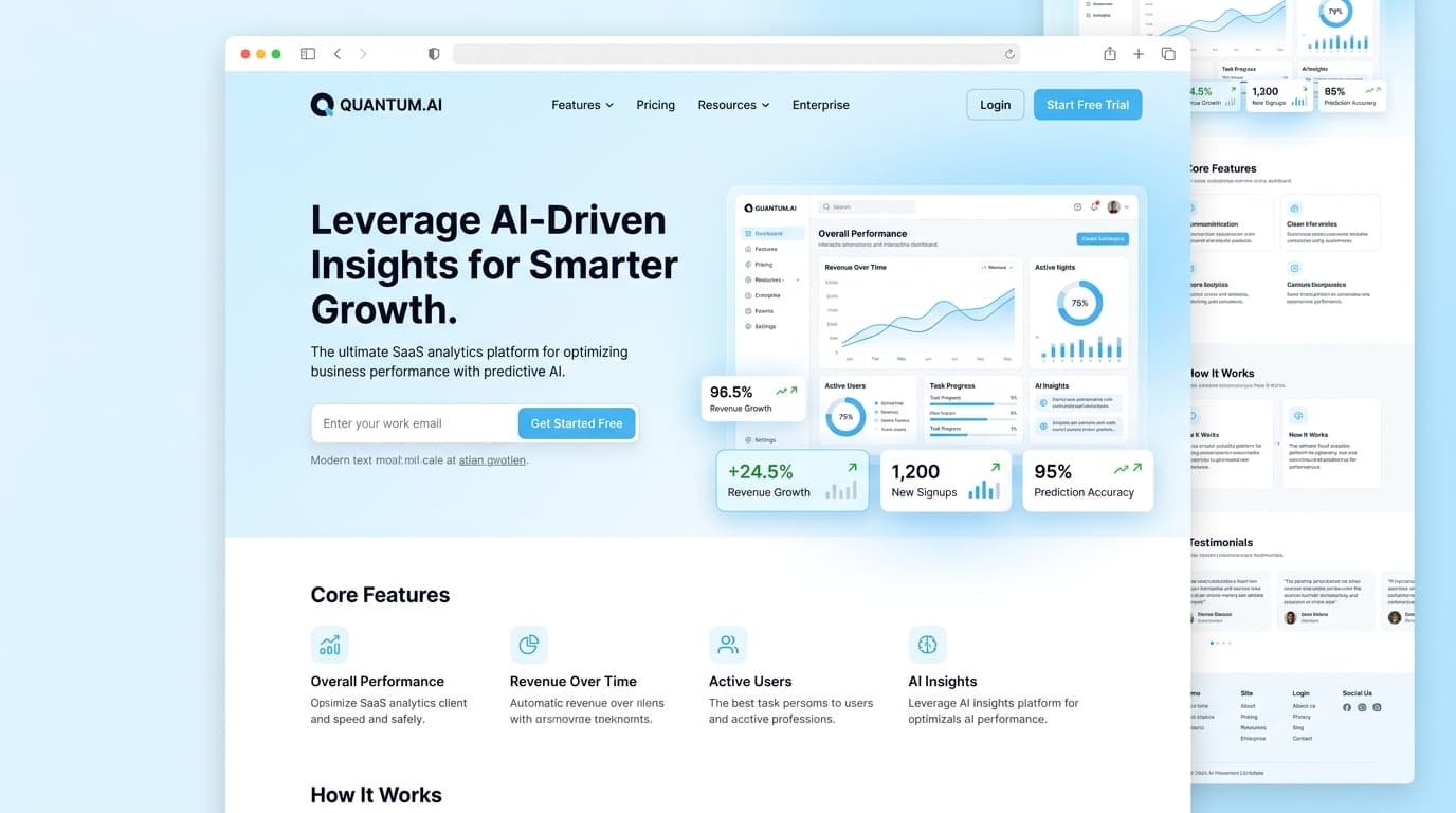 Quantum.ai High-Converting SaaS Landing Page UI Design