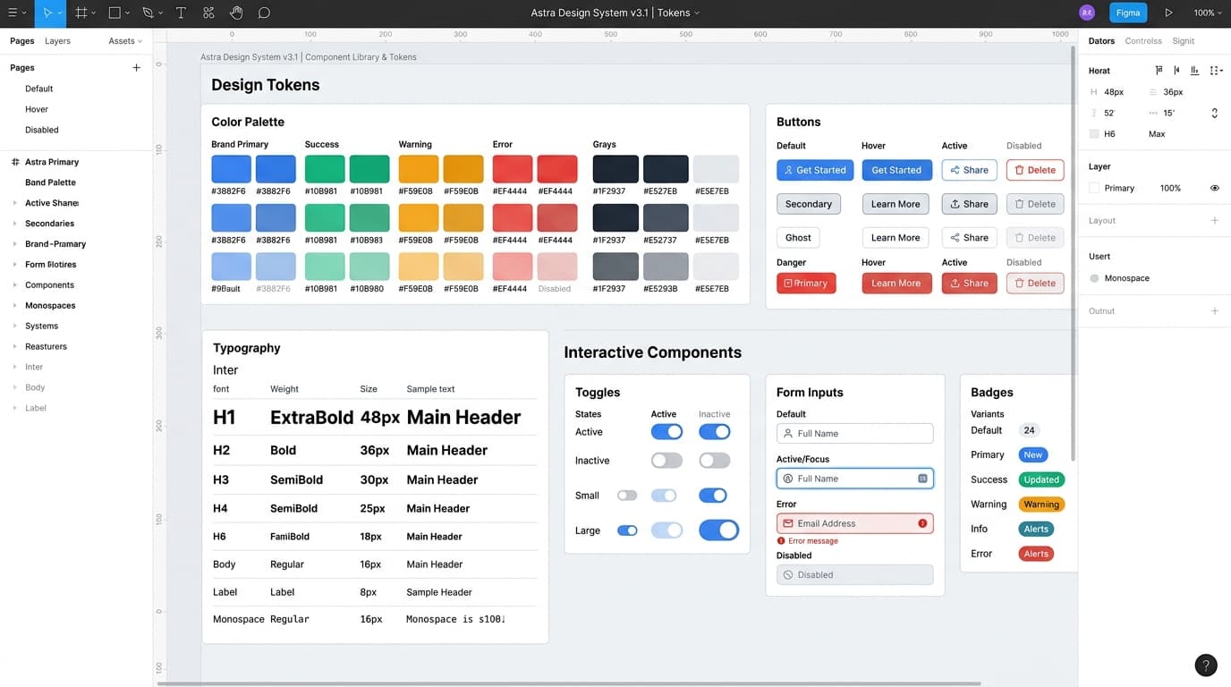 Astra Living Design Tokens and Component System Showcase
